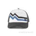 Gorra de camionero de 5 paneles para hombre con logo de goma